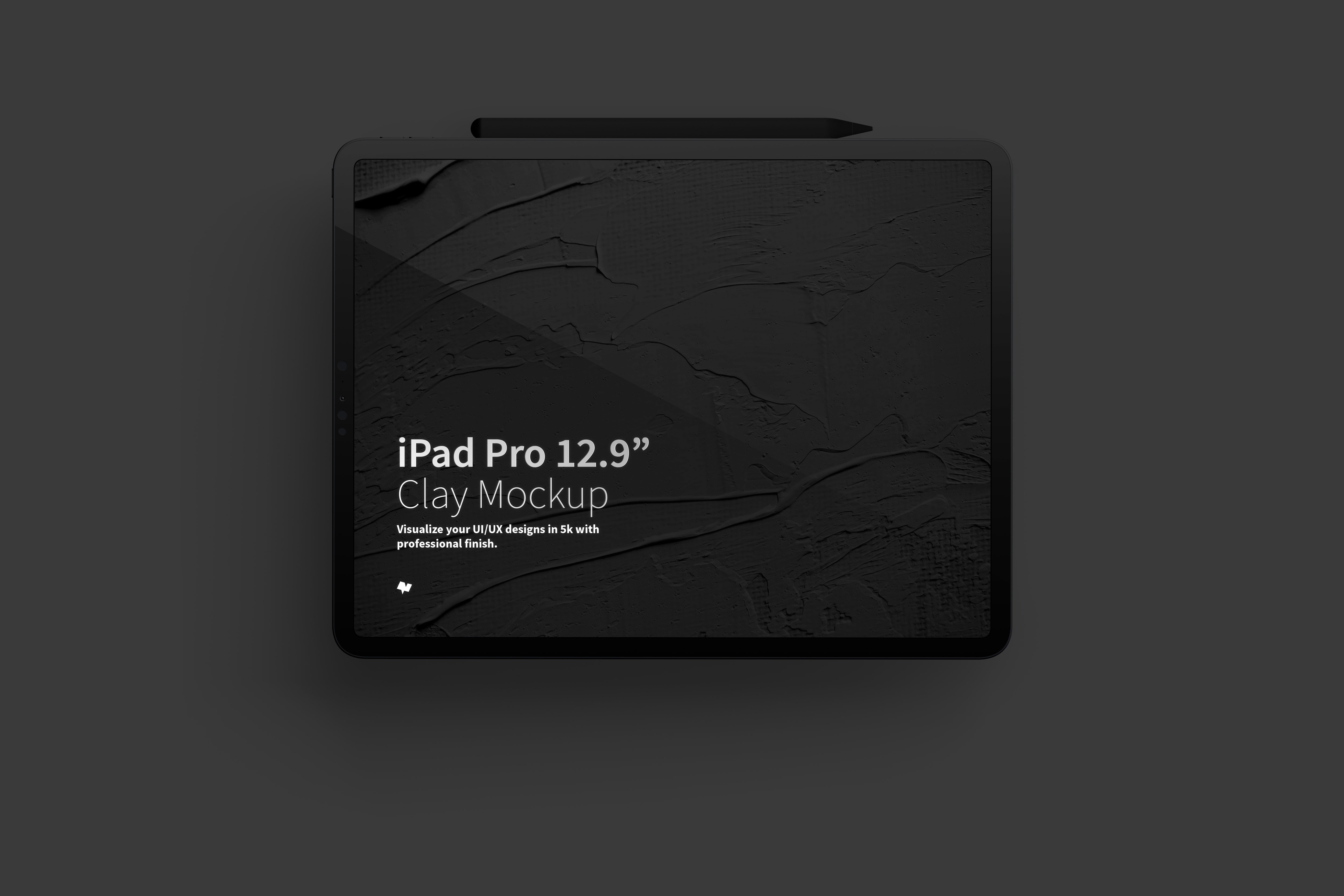 iPad Pro平板电脑界面设计预览前视图黏土样机 Clay iPad Pro 12.9” Mockup, Landscape Front View插图(4)