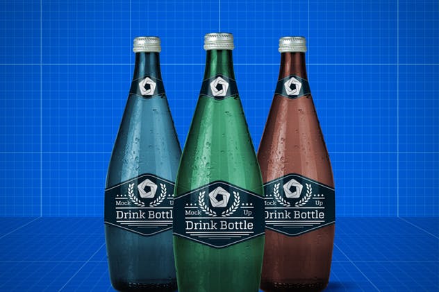 饮料玻璃瓶外观包装样机模板v1 Drink Bottle V.1插图(2)