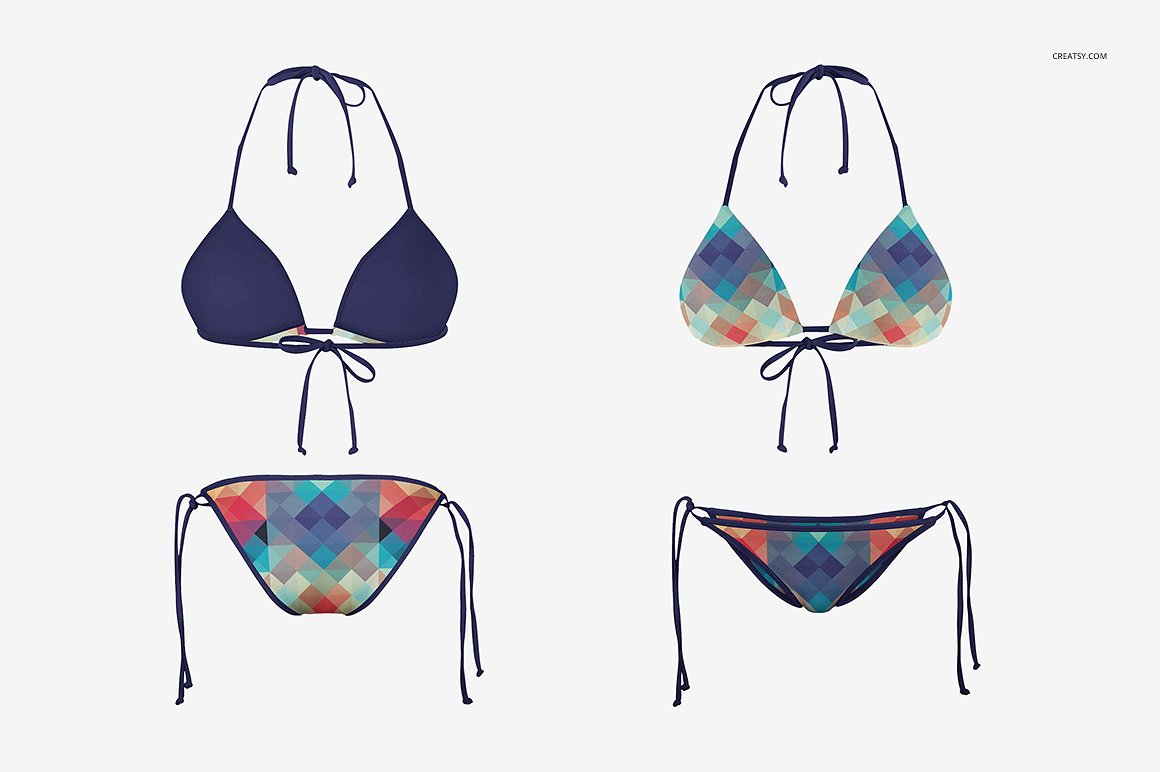 夏日性感比基尼泳衣展示样机 Bikini Mockup Set插图(1)