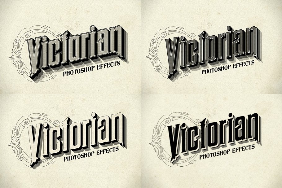 12种复刻十九世纪文本图层样式 Photoshop Victorian Styles插图(1)