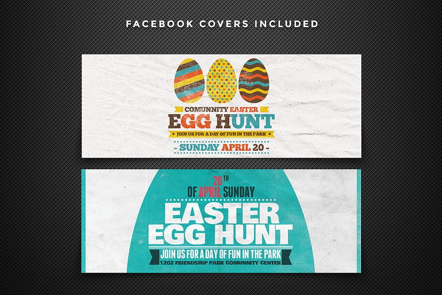 万圣节寻找彩蛋活动传单模板 Egg Hunt Flyer Templates插图(2)
