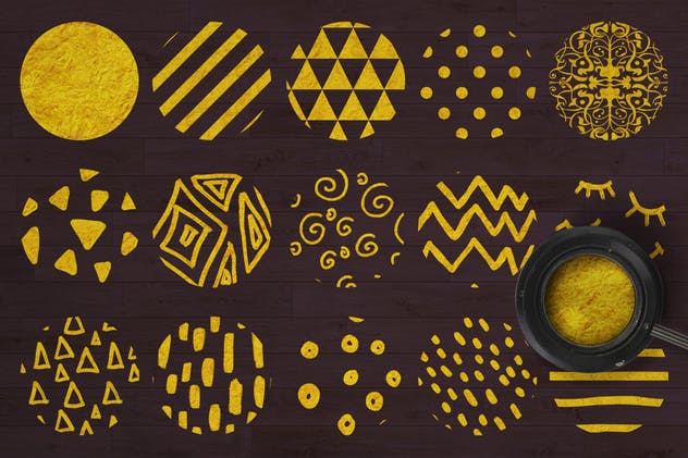 黄金金色设计装饰图案纹理素材 Golden Elements + 20 Patterns插图(2)