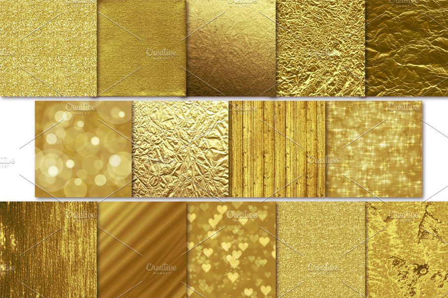 28款奢华金箔背景纹理 28 Gold Foil Textures / Backgrounds插图(2)
