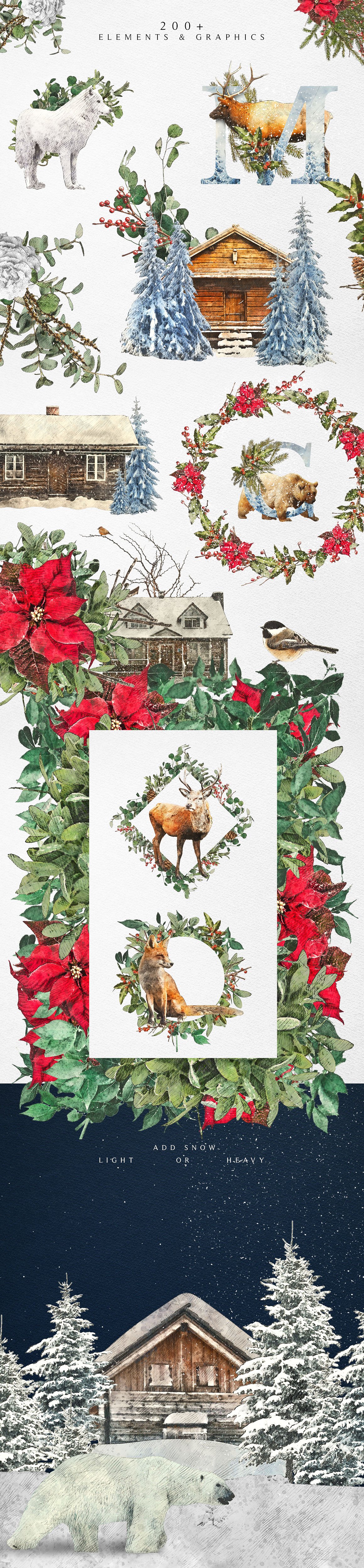 冬季仙境圣诞节新年设计套装 Winter Wonderland Designer Kit插图(3)
