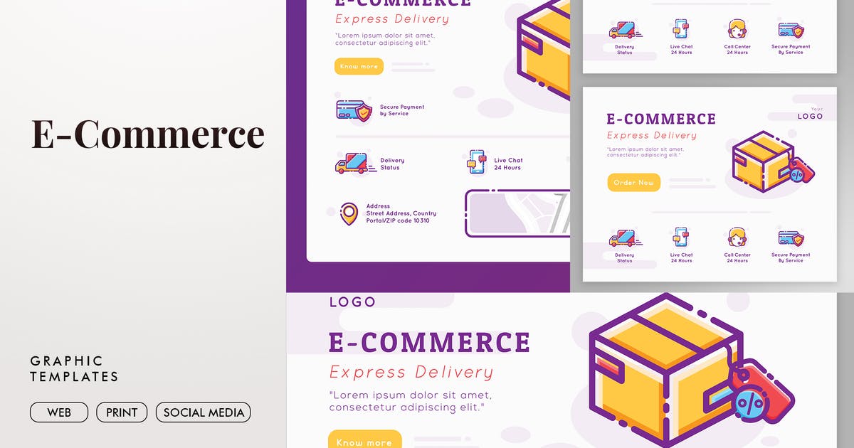 高品质电商网站网上商城设计UI素材 E-Commerce graphic templates and landing page插图