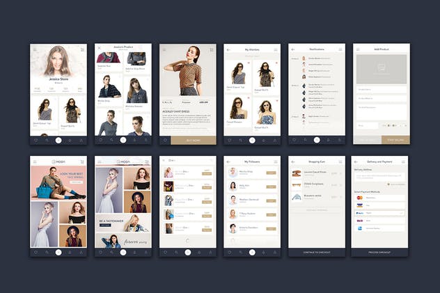 设计师品牌服饰电商手机APP应用UI设计模板 LaModa Fashion iOS App UI插图(2)