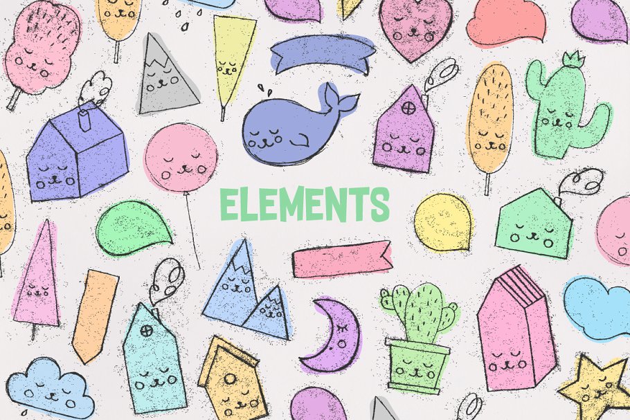 可爱动物、字母、数字矢量图案 Cute Stamps Pro插图(7)
