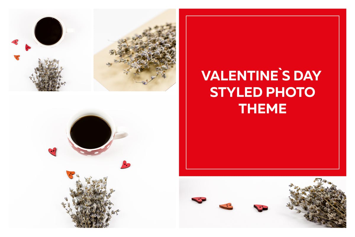 情人节浪漫风格照片样机套装 Valentine`s Day Styled Photo Pack插图