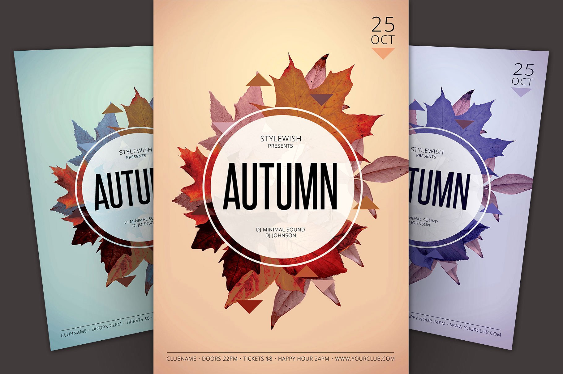 秋天主题活动传单模板 Autumn Flyer Template插图