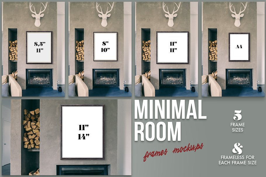 西方现代室内画框相框样机 Minimal Room插图(2)