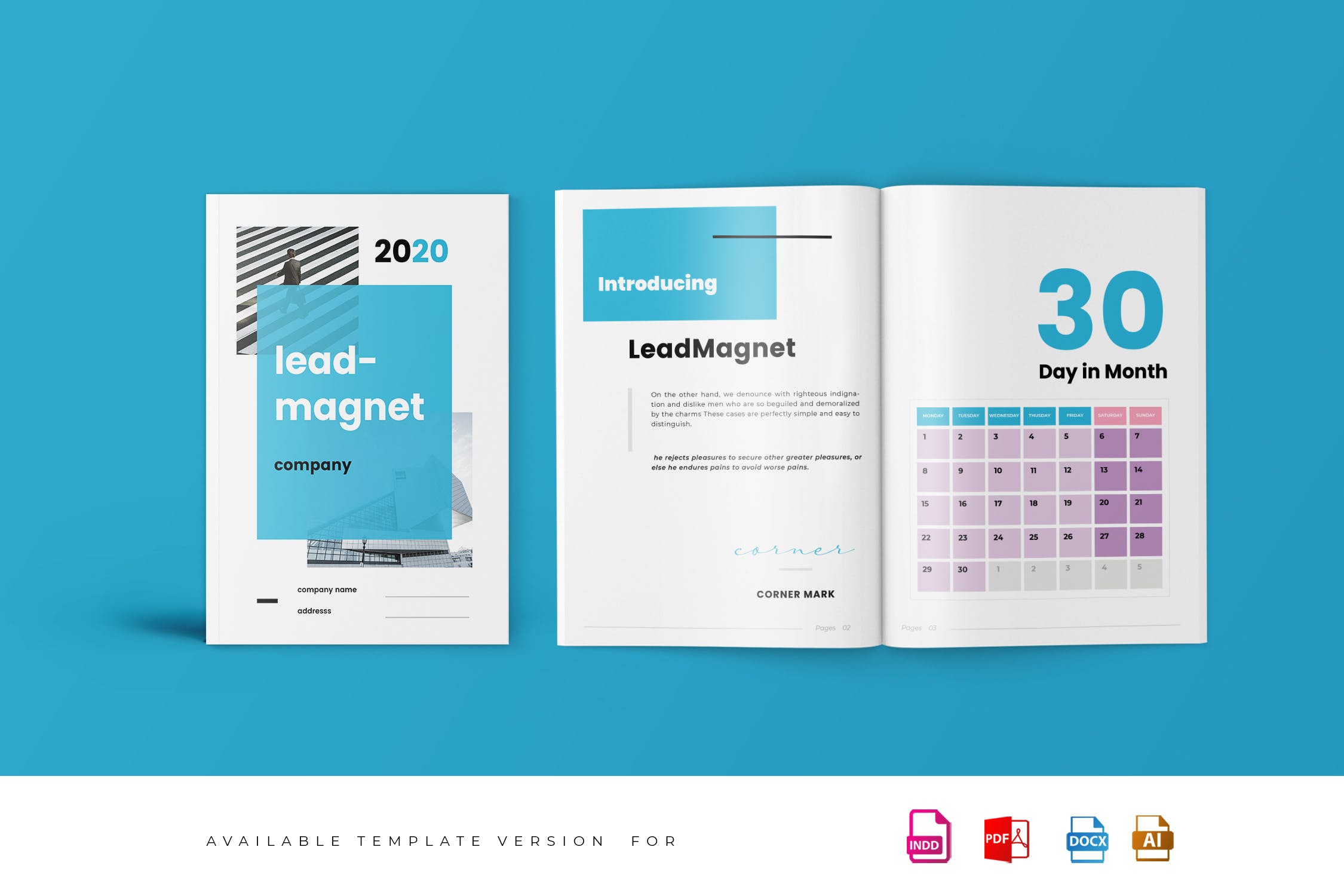 2020日程本每日计划本效率手册设计模板 Lead Magnet Workbook Template插图
