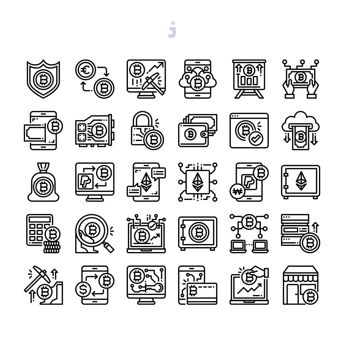 30枚加密货币主题矢量图标 30 Cryptocurrency Icons插图(2)