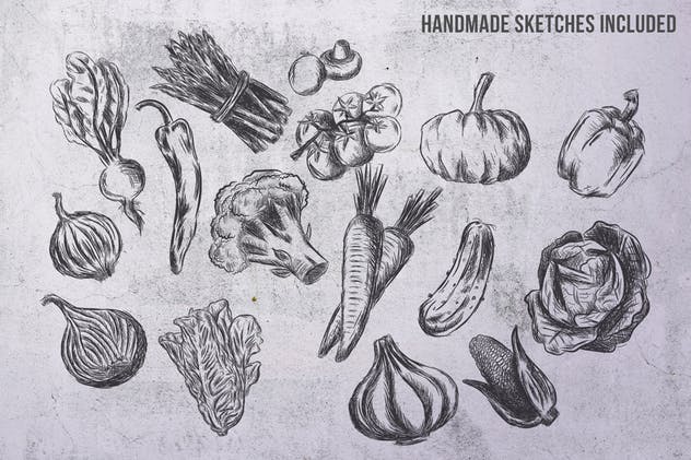 复古素描设计风格双折页餐厅菜单模板设计 Sketch Bifold Menu – A4 and US Letter插图(5)