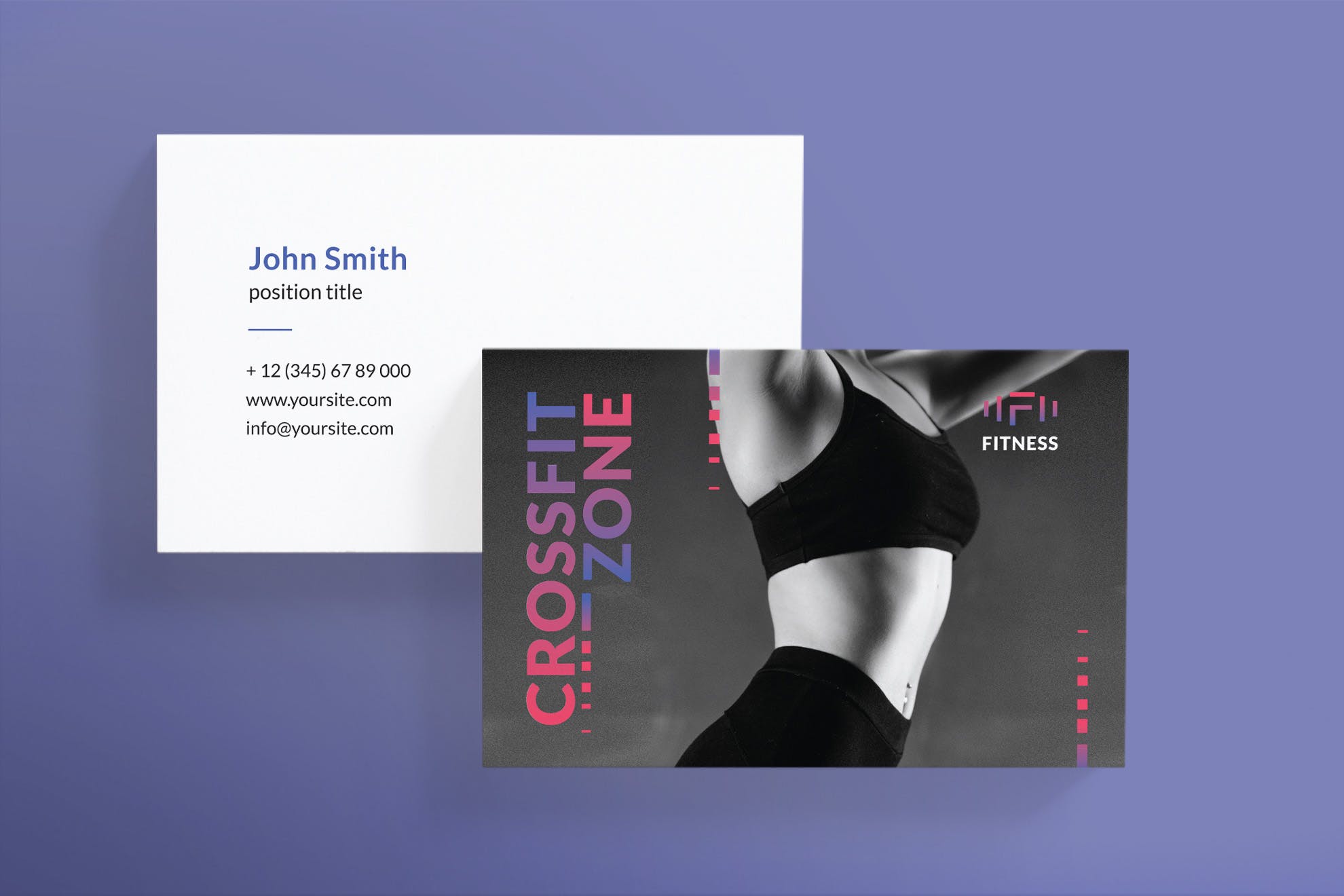 健身教练名片设计模板 Fitness Studio Business Card插图(2)