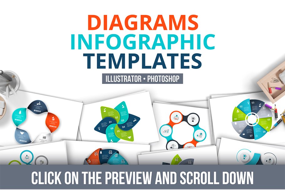 信息图表矢量图形设计模板 Diagrams infographic templates插图(2)
