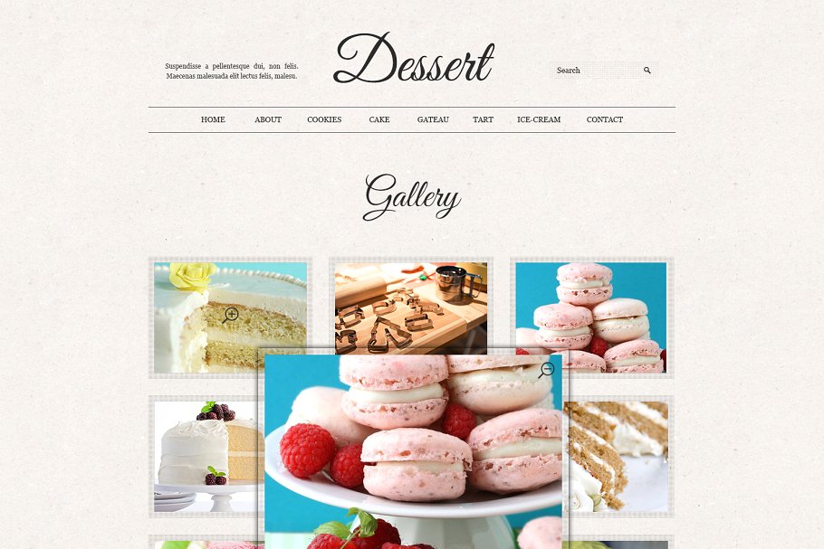 复古风格甜点品牌网站PSD模板 Dessert Retro psd files website插图(2)
