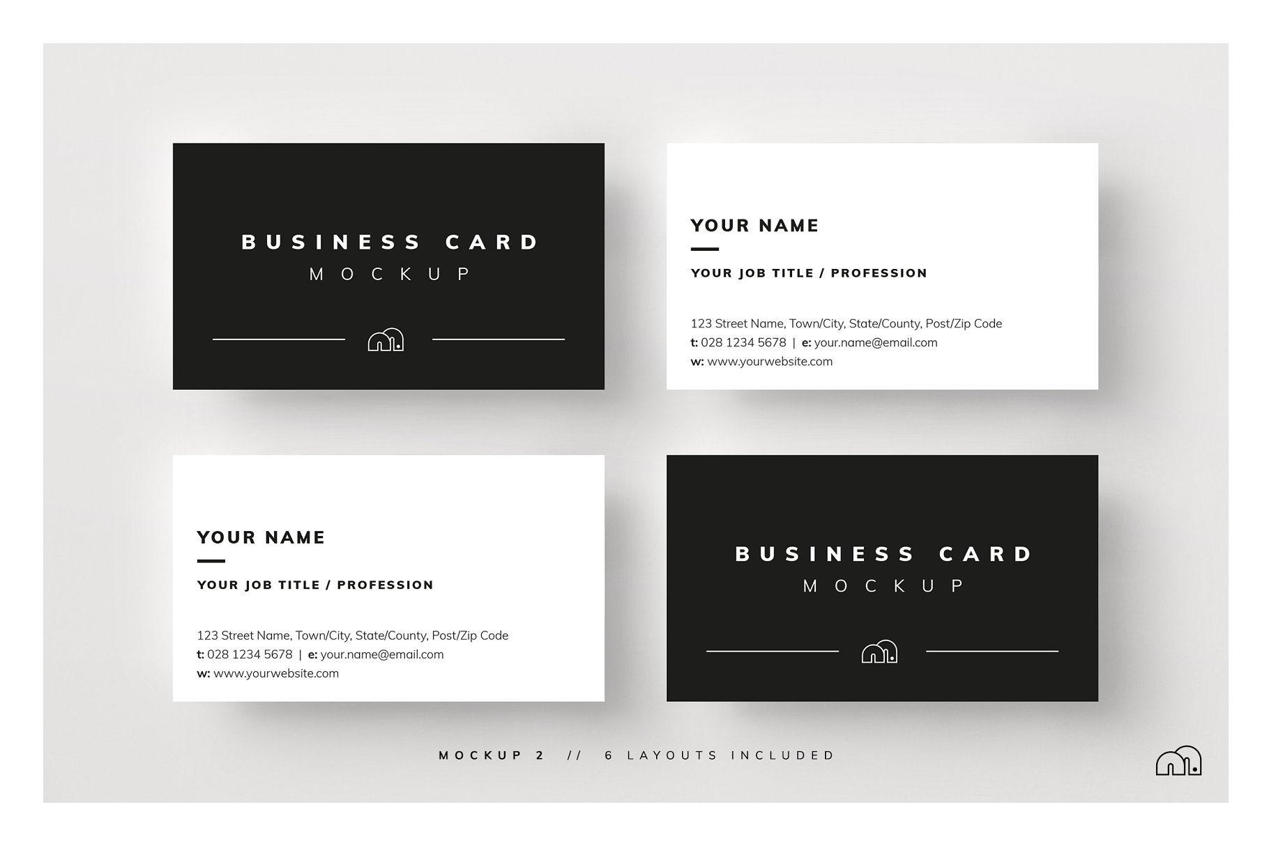 多角度多样式名片样机模板 Business Card Mockup插图(3)