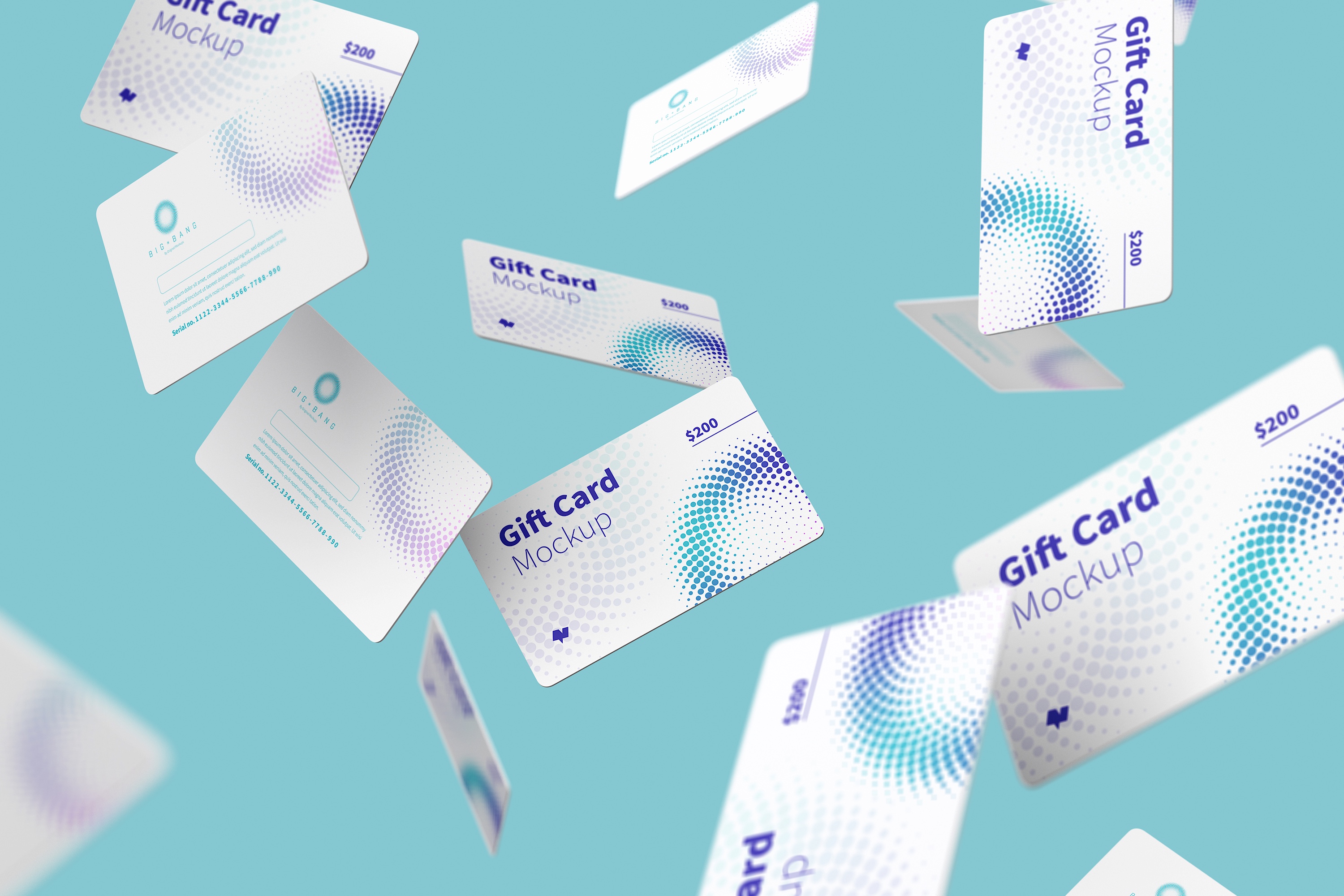 礼品卡积分卡卡片设计设计多视角预览样机模板05 Gift Card Mockup 05插图(3)
