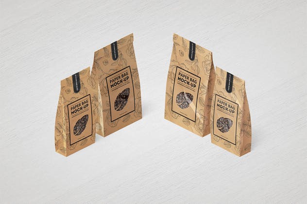 面包/咖啡豆牛皮纸袋包装样机模板 Paper Bag Mock-up插图(12)