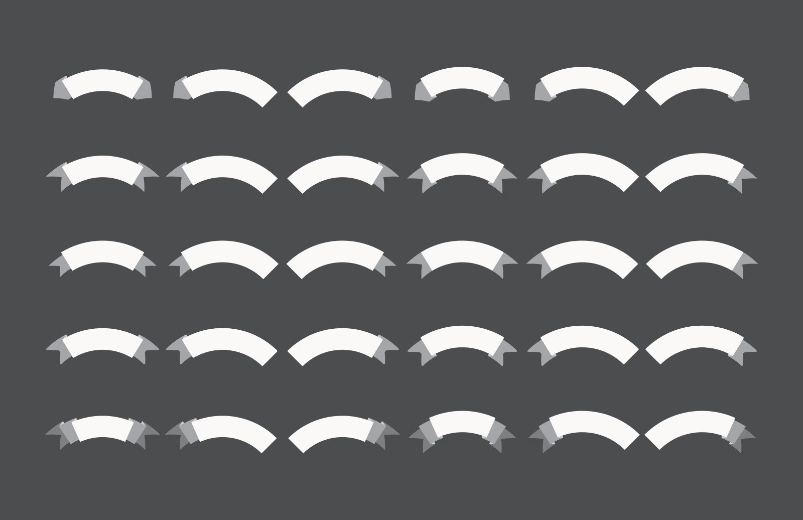 60个彩带形状 AI 笔刷 60 Illustrator Ribbon Brushes插图(1)