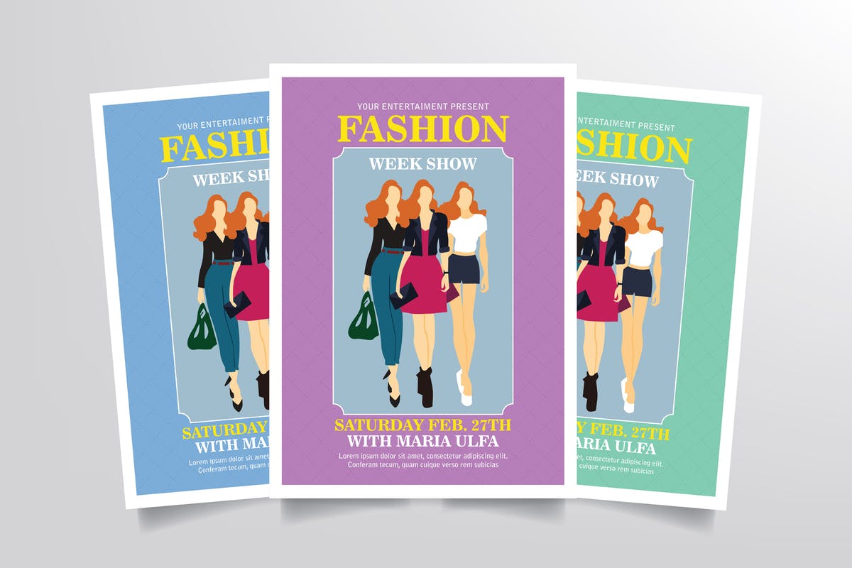 时装周2019活动海报设计模板v2 Fashion Week Flyer Template Vol. 2插图