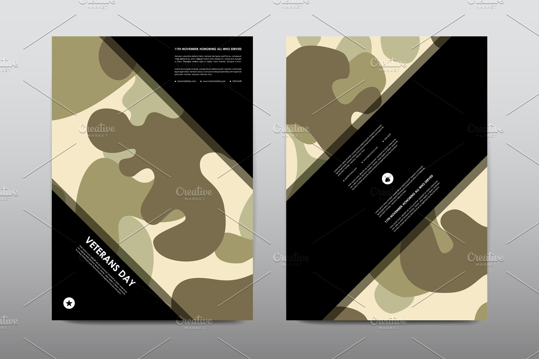 40+老兵节军人宣传小册模板 Veteran’s Day Brochures Bundle插图(6)