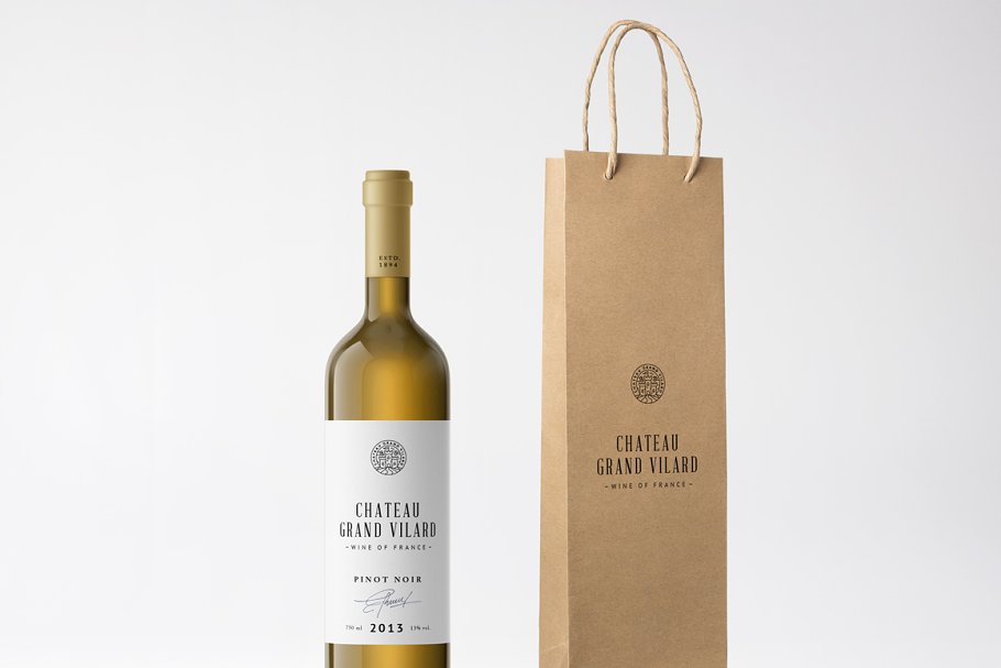 高档葡萄酒外观设计样机 Wine Packaging Mockups插图(13)