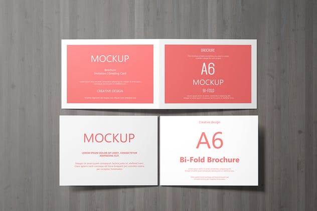 A6横向贺卡/邀请函样机套装V.2 A6 Landscape Greeting Card Invitation Mockup Set 2插图(13)