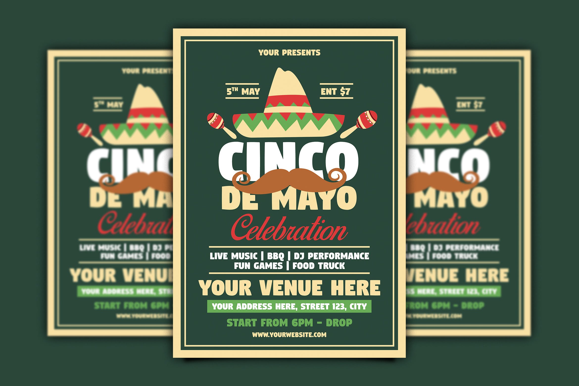 墨西哥五月五日节海报设计模板 Cinco De Mayo Celebration插图