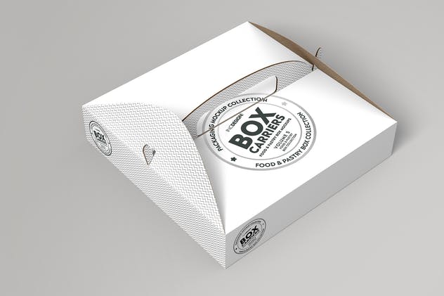 食品糕点盒样机模板第5卷 Food Pastry Boxes Vol.5:Carrier Boxes Mockups插图(12)
