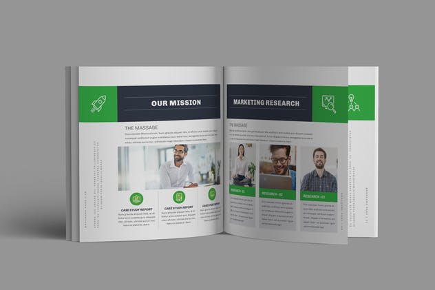 20页企业简介宣传画册设计INDD模板 Square Brochure插图(4)