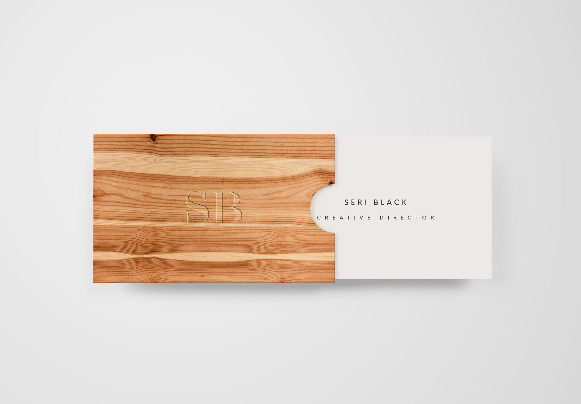 木制名片盒＆名片设计样机模板 Wooden Box Business Card Mockup插图