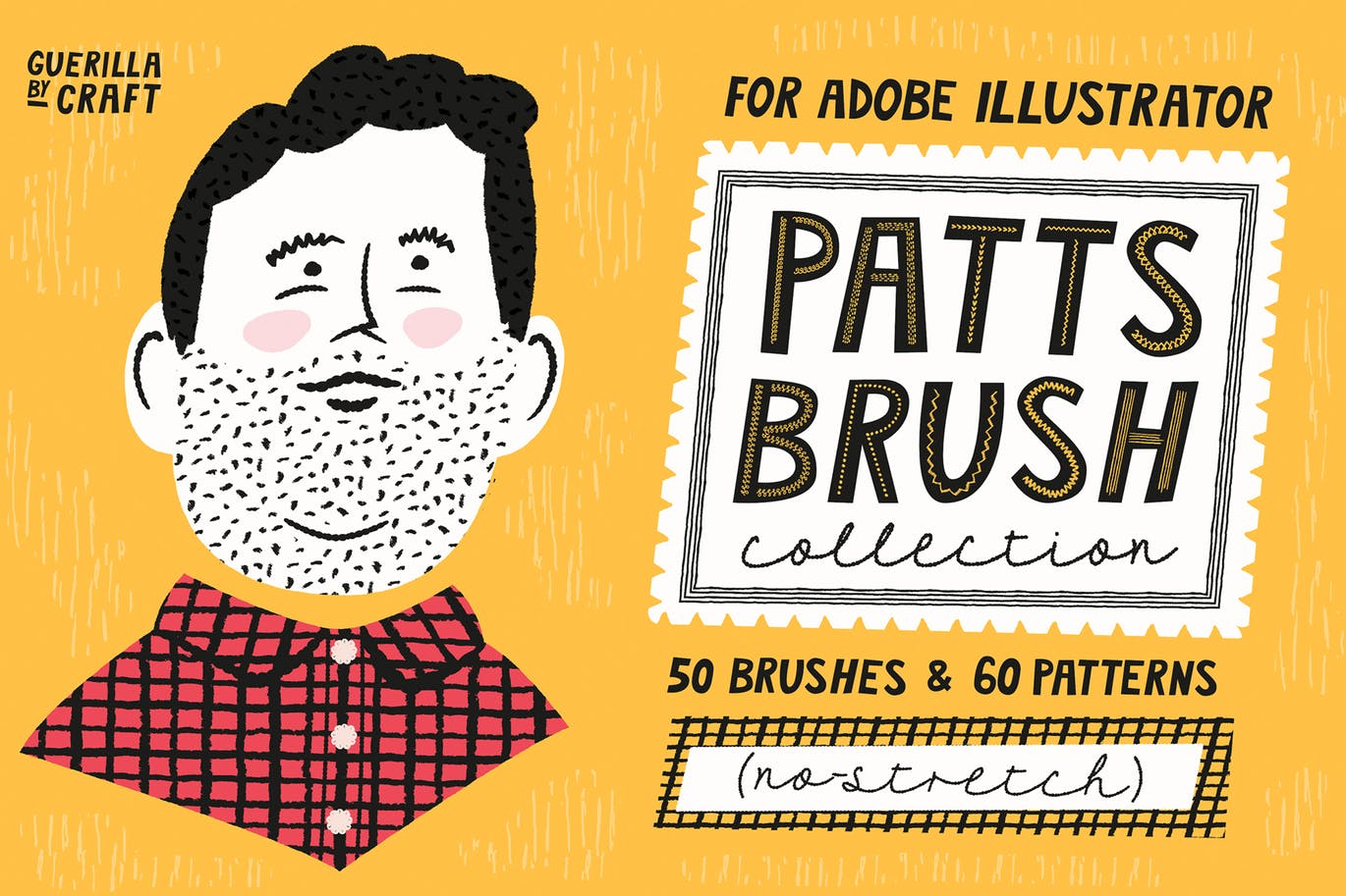 AI手绘插画必备的50个笔刷&60种图案纹理 Patts Brush Collection for Adobe Illustrator插图