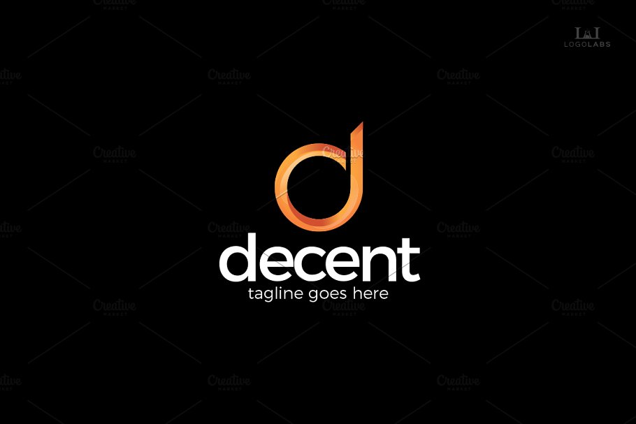 简单、光滑、奢华的字母D Logo  Decent – Letter D Logo插图(1)