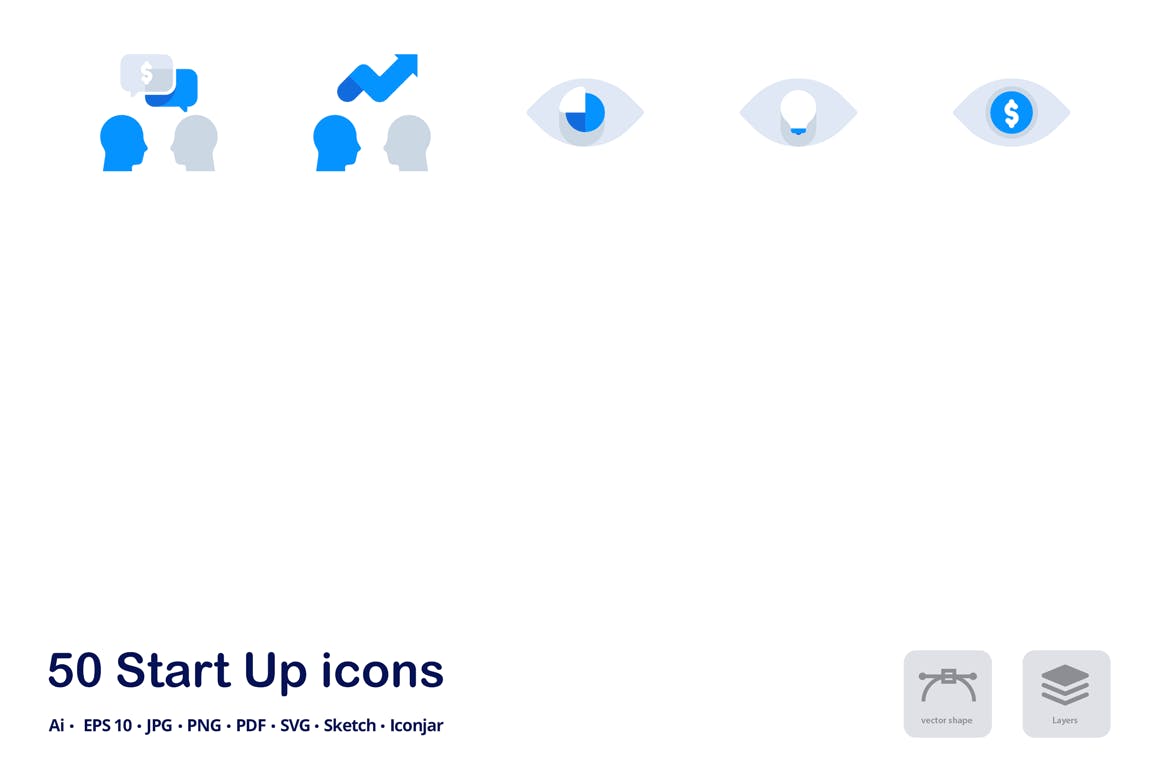 项目管理主题双色调扁平化矢量图标 Start Up Accent Duo Tone Flat Icons插图(3)
