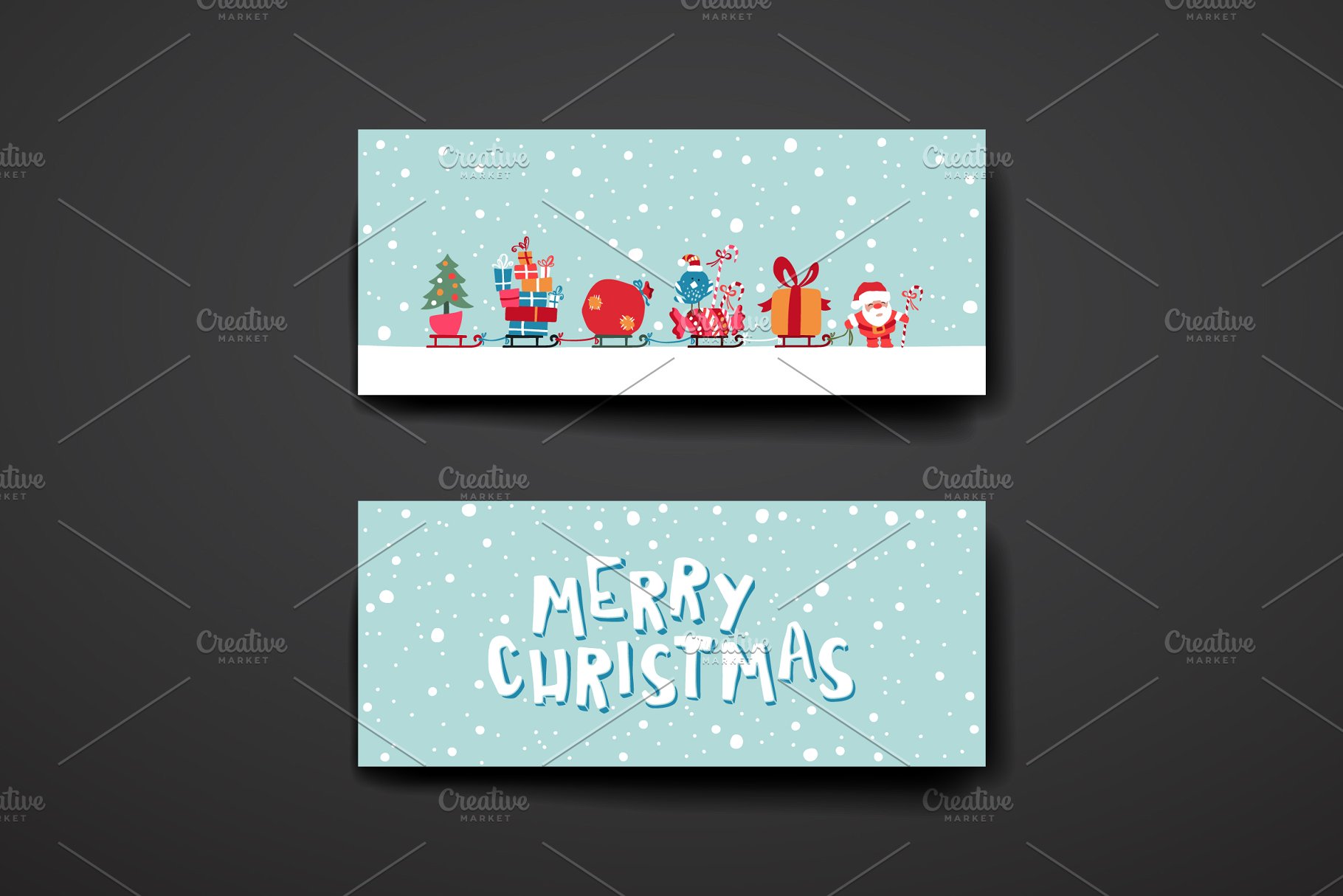 圣诞节日贺卡卡片模板 Merry Christmas Card Templates插图(4)