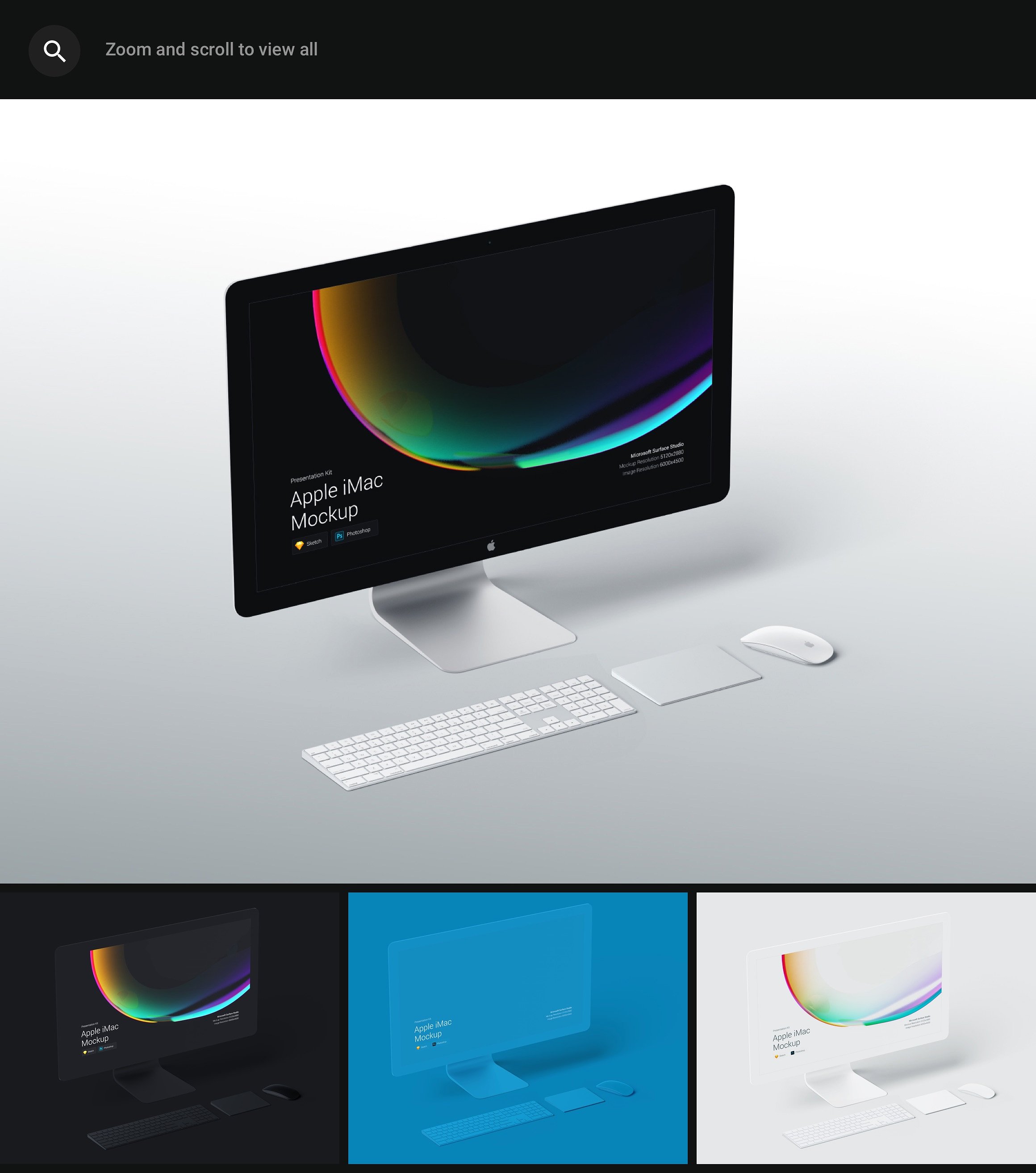 精美多彩全新iMac Pro,iMac展示模型Mockups样机下载插图(13)