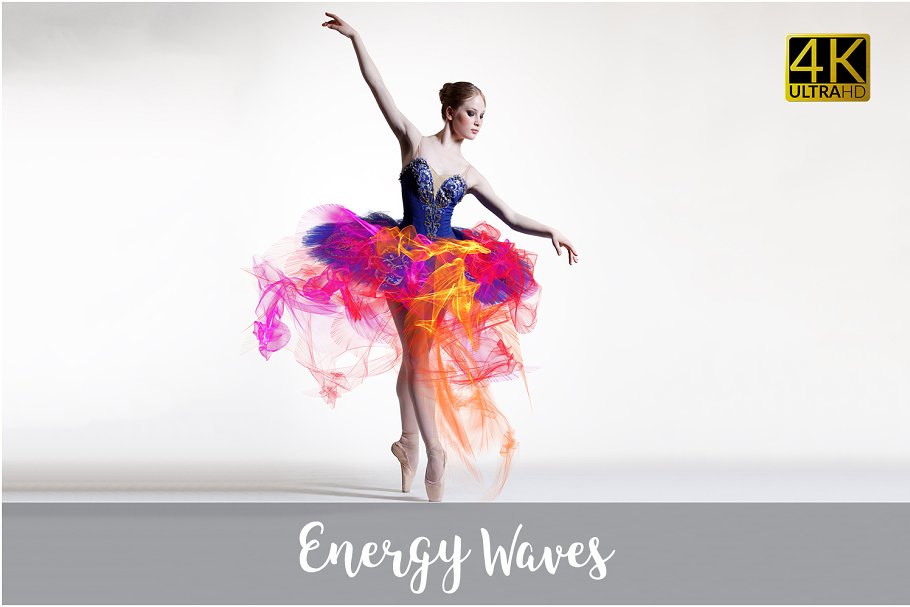4K高清彩虹波纹背景纹理 4K Energy Waves Overlays插图