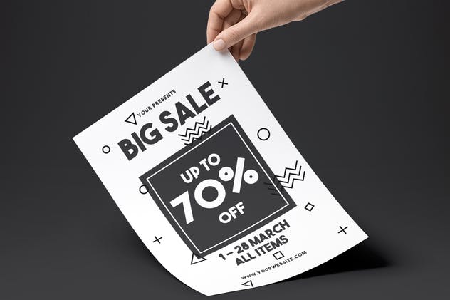 简约文字排版促销广告海报模板设计 Big Sale Flyer插图(1)
