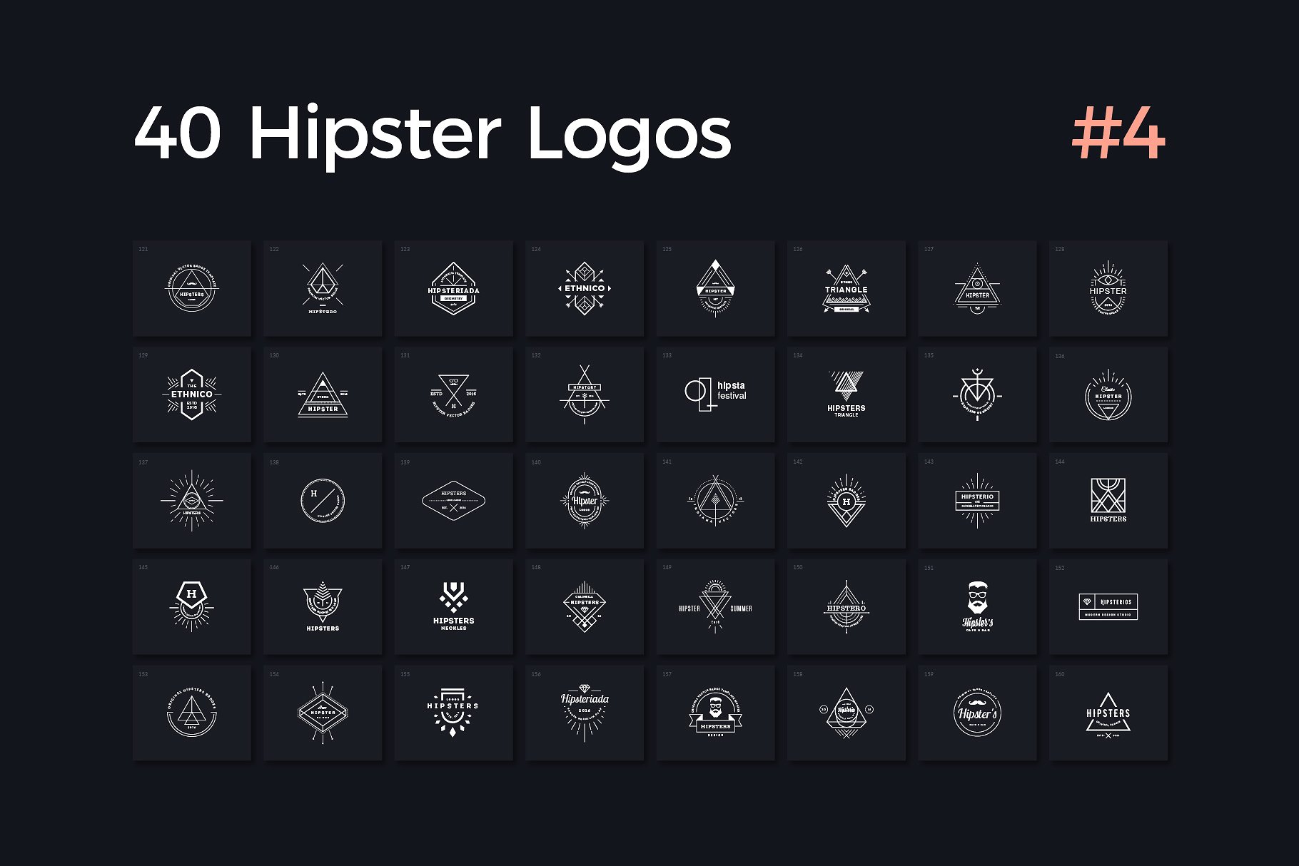 40个多用途时髦Logo模板V.4 40 Hipster Logos Vol. 4插图