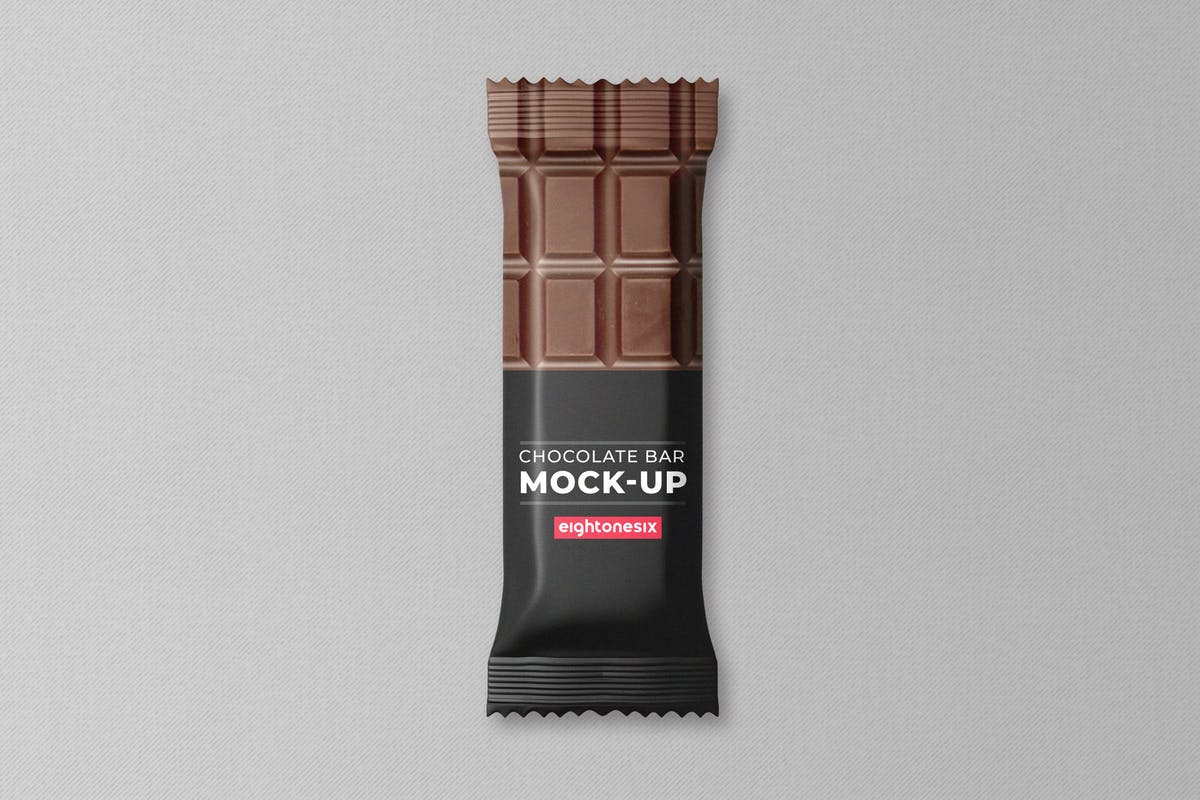 巧克力条包装样机模板v2 Chocolate Bar Mock-Up Template插图