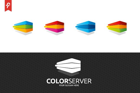 多彩服务主题Logo模板 Color Server Logo插图(3)