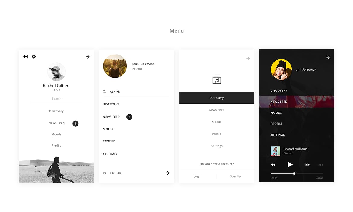 在线音乐听歌APP应用UI设计套件 Beat Music App UI Kit插图(2)
