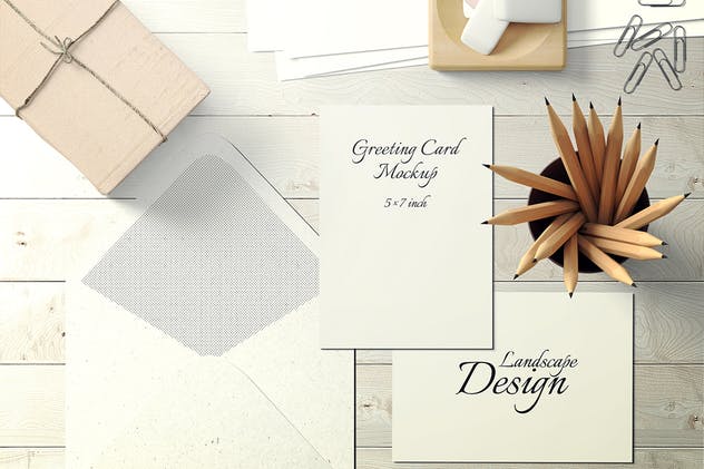 明信片/贺卡样机模板v1 5×7 Postcard / Greeting Card Mockup Set 1插图(7)