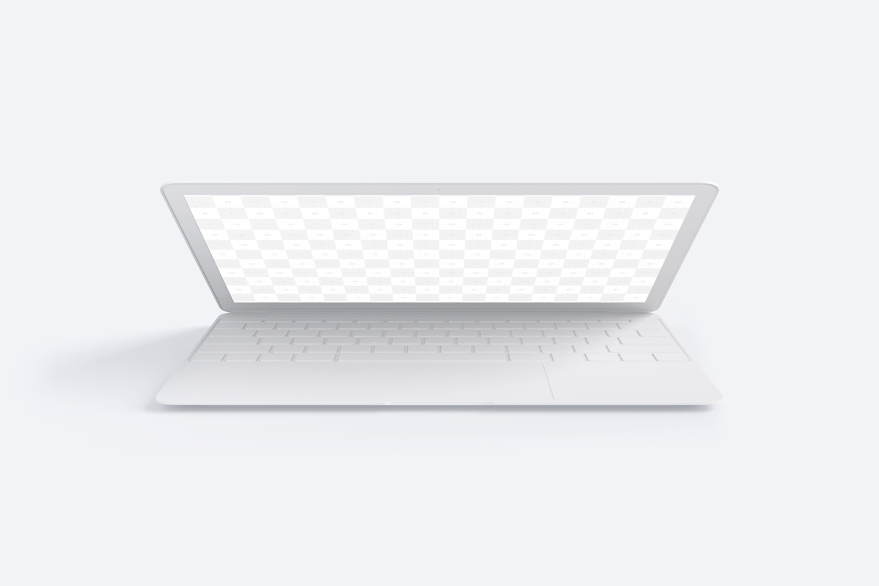 MacBook笔记本电脑前视图黏土样机02 Clay MacBook Mockup, Front View 02插图