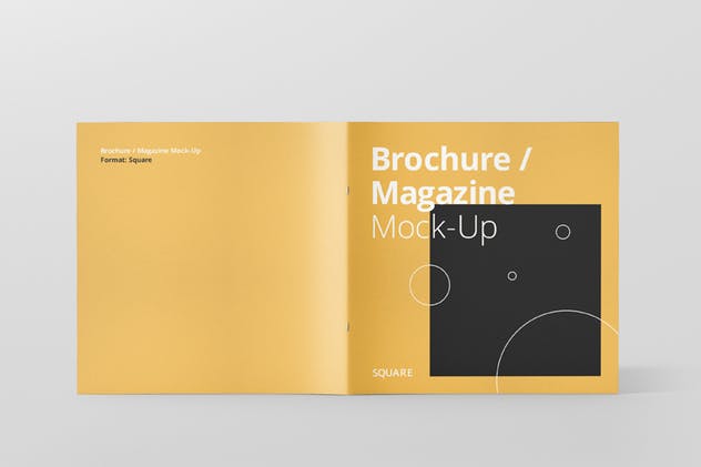 方形小册/杂志排版设计样机模板 Square Brochure / Magazine Mock-Up插图(4)