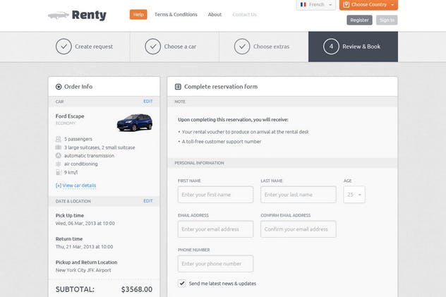 汽车租赁&销售网站设计PSD模板 Renty – Car Rental & Booking PSD Template插图(6)