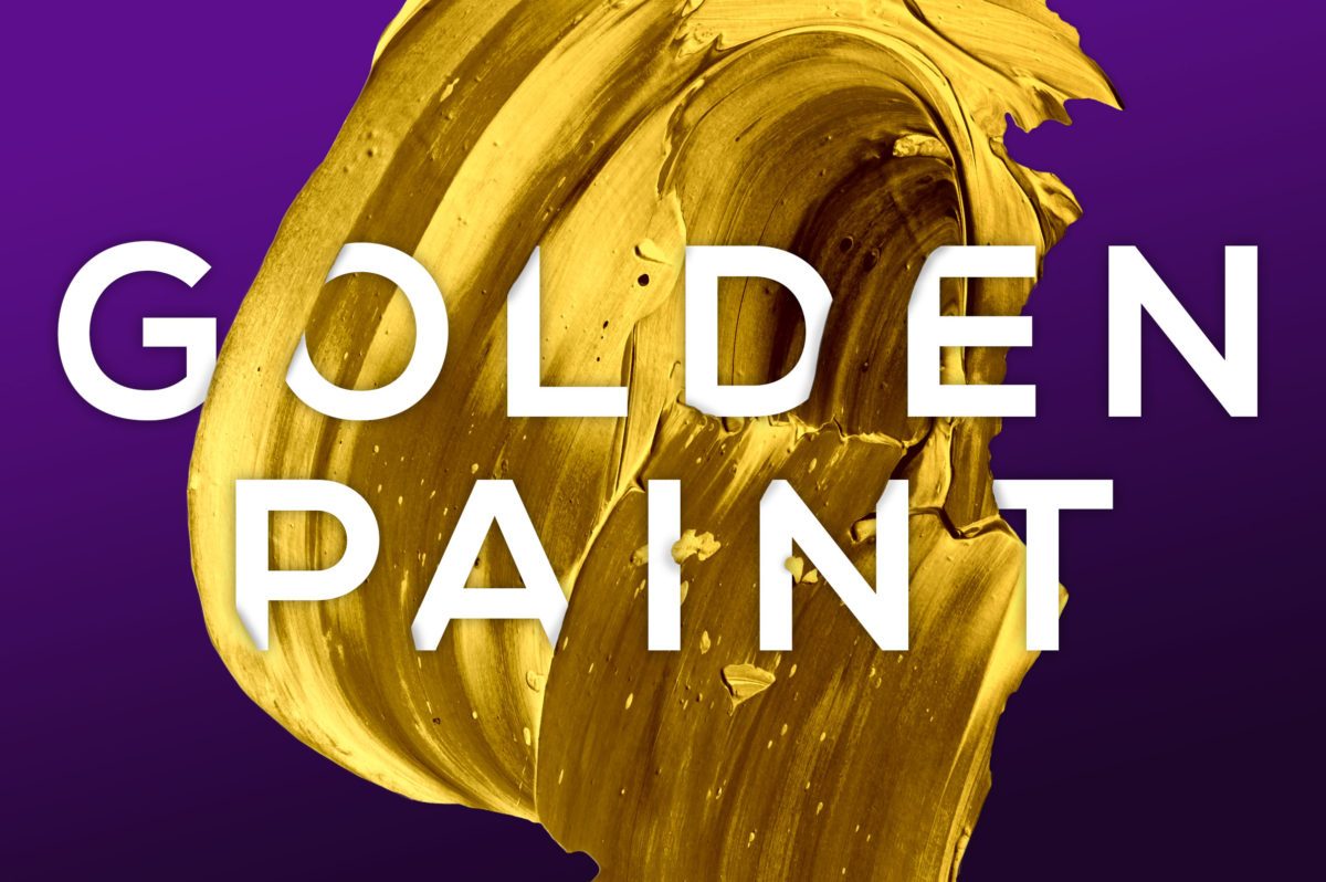 创意抽象纹理系列：金黄色颜料抽象纹理 Golden Paint插图