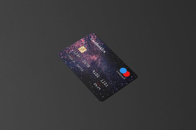压花信用卡样机模板 85×55 Landscape Credit Card Mockup插图(7)