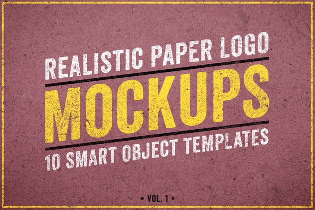 逼真复古纸张Logo设计展示样机模板Vol.1 Realistic Paper Logo Mockups Volume 1插图(4)